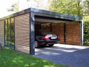 carport aluminium fermé sur 3 faces avec claustras latérales