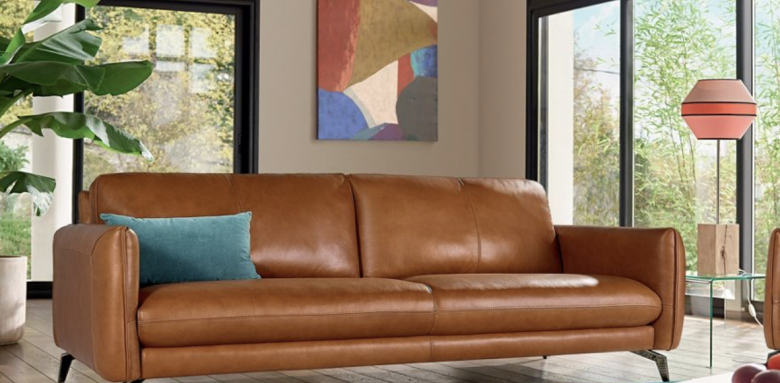 Canapé droit en cuir - Cuir center
