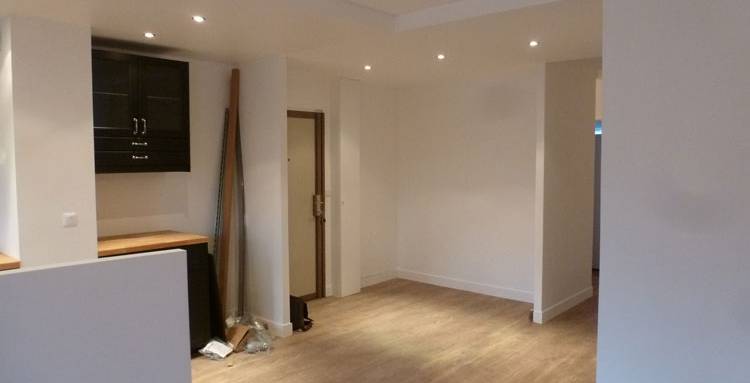 Rénovation murs et plafond avec intégration LEDS en appartement