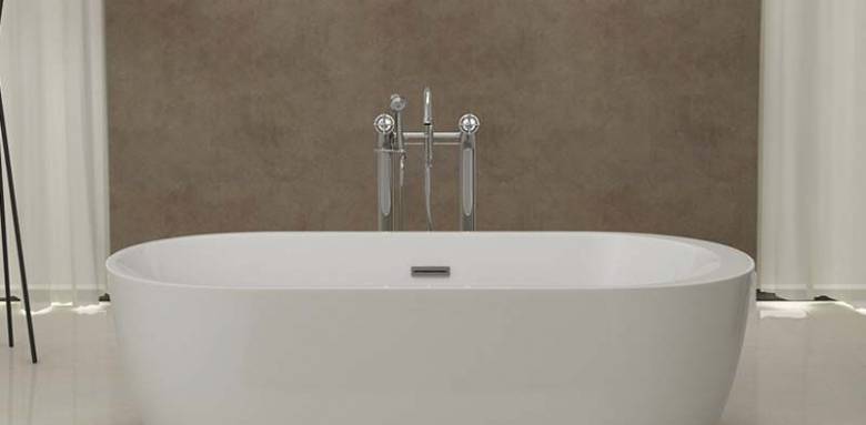 baignoire îlot arrondie sans piétements