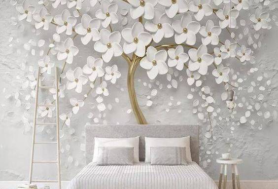 Papier peint panoramique fleuri dans la chambre - bouc-bel-air-13