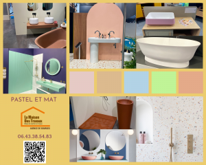 pastel et mat salle de bains 