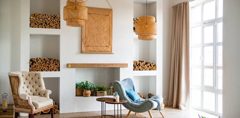 Niche murale décorative dans un séjour