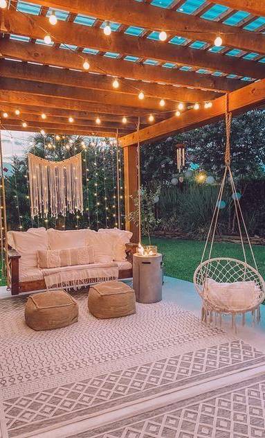 Vue d'une balançoire pour terrasse