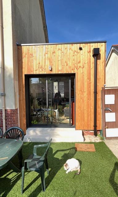 Extension latérale en ossature bois à Nantes - 44