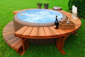 spa extérieur plage bois
