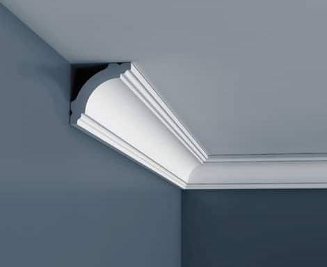 Décoration intérieure avec corniche de plafond en polystyrène à motif géométrique - Cholet 49