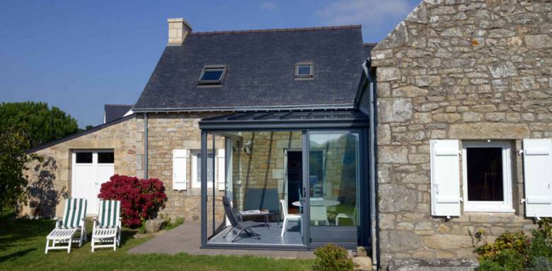 Véranda construite sur une terrasse