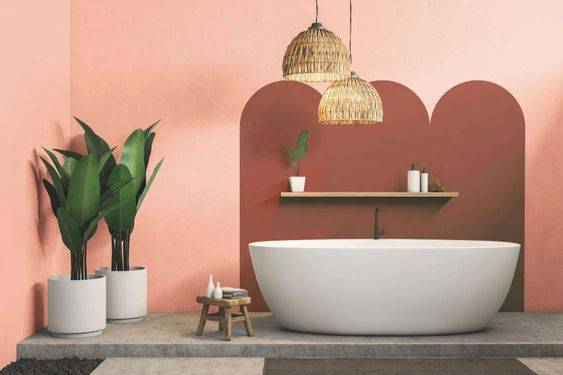 Décoration intérieure en couleur pêche - Cholet 49