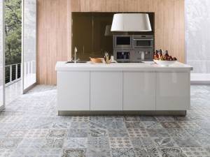 Carrelage cuisine en grès cérame décor mosaïque