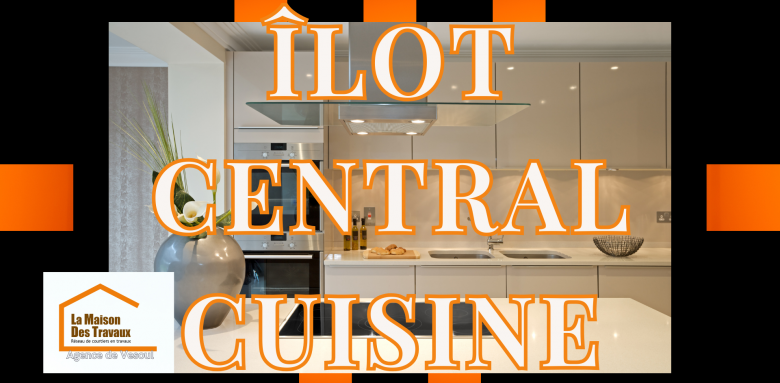 Cuisine moderne avec îlot central réalisée par La Maison Des Travaux de Vesoul. Design épuré et fonctionnel pour un espace convivial.