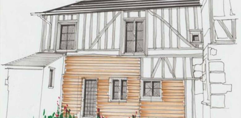 Dessin architecte Façade 1 Rouen Gare La Maison des Travaux Rouen