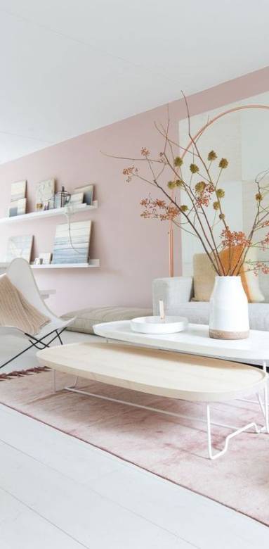 Salon rose pastel