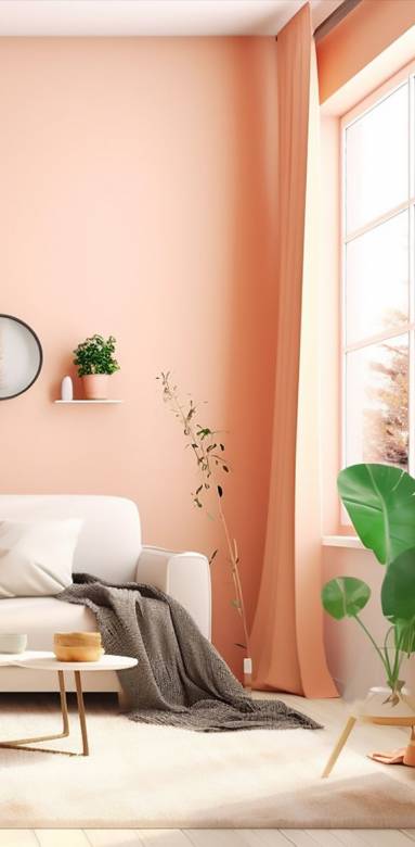 Couleur pêche en décoration d'intérieur - Cholet 49