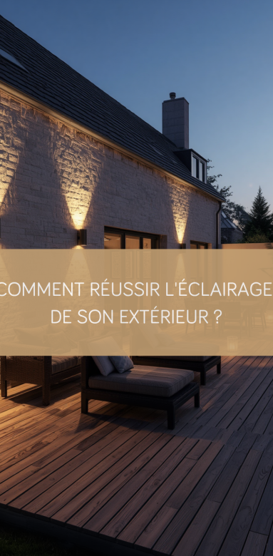 Aménagement extérieur avec éclairage fonctionnel et décoratif