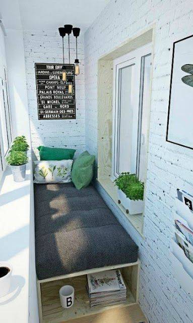 Aménagement de loggia avec espace banquette détente - Rochefort 17