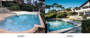 Rénovation piscine avant-après - Rochefort 17