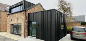 Bardage extension maison zinc