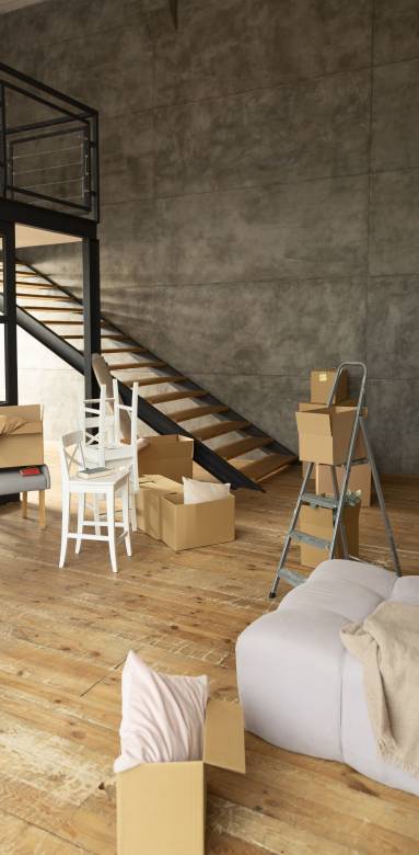 Aménagement de loft avec mezzanine et parquet bois - Nantes 44