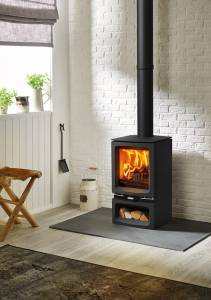 Poêle à bois avec stockage