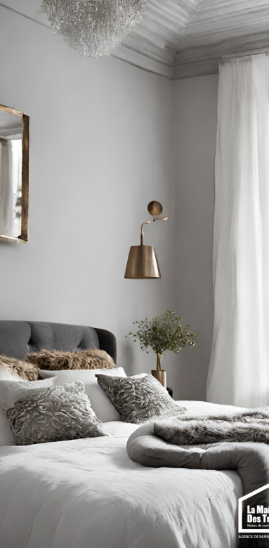 Ambiance chaleureuse et accueillante chambre rénovée