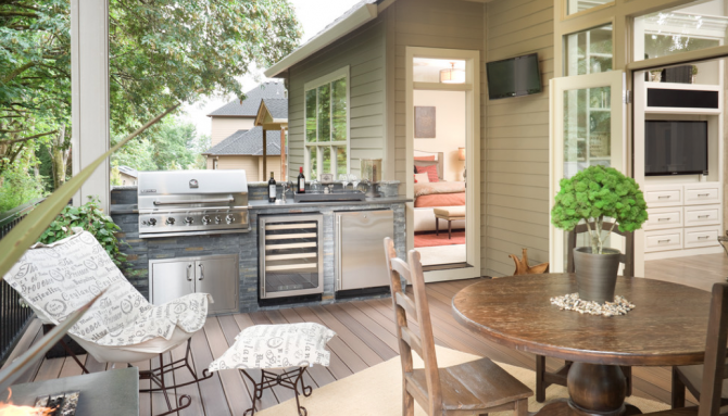 cusine extérieure sur terrasse