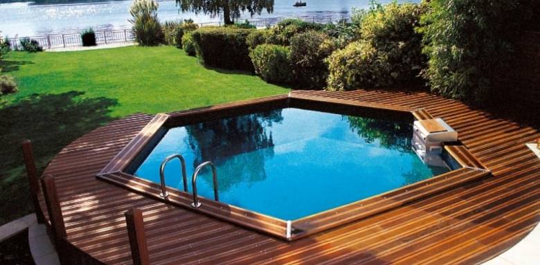 piscine hors-sol modulaire octogonale