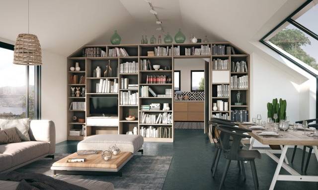 Bibliothèque séparative de pièce