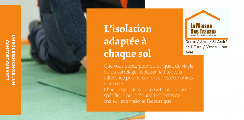 Chaque sol a sa solution d’isolation idéale pour optimiser le confort thermique et acoustique de votre intérieur.