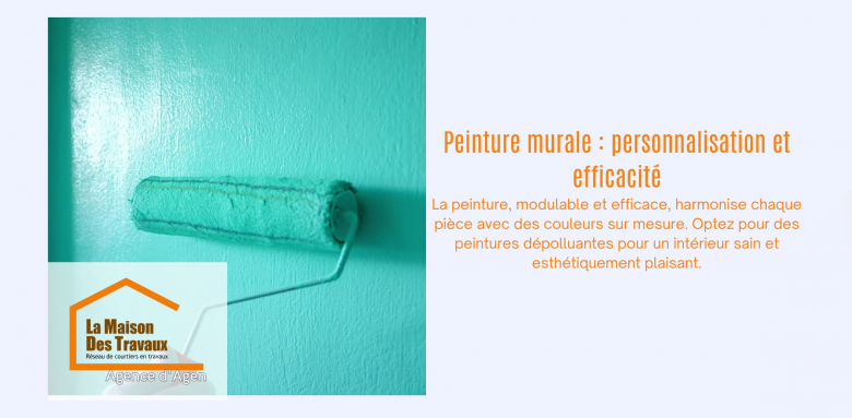 La peinture, modulable et efficace, harmonise chaque pièce avec des couleurs sur mesure. Optez pour des peintures dépolluantes pour un intérieur sain et esthétiquement plaisant.