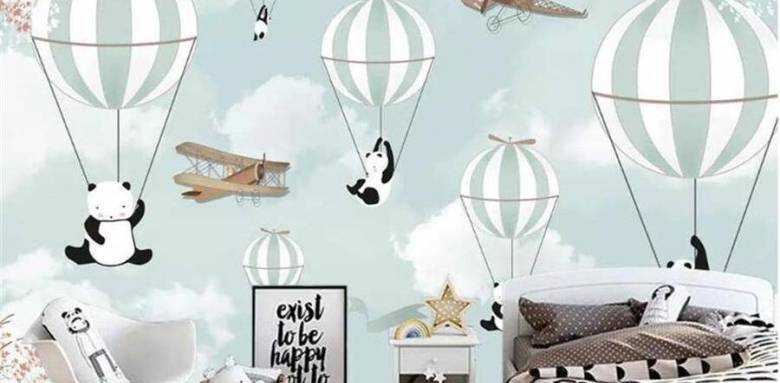 Papier peint panoramique dans la chambre d'enfant - bouc-bel-air-13