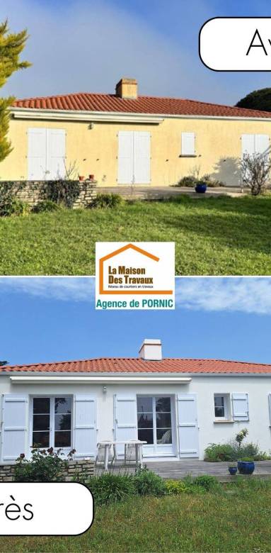 Ravalement de façade sur une maison de la Côte de Jade - Pornic 44