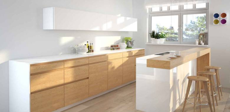 Une cuisine avec parquet