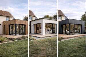 Extension de maison avec différents matériaux à Francheville 69340