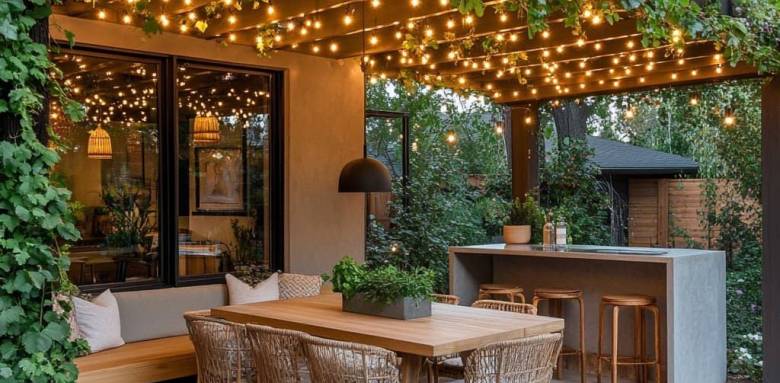 Idée agencement terrasse jardin