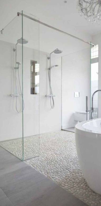 Douche à l'italienne esprit galets