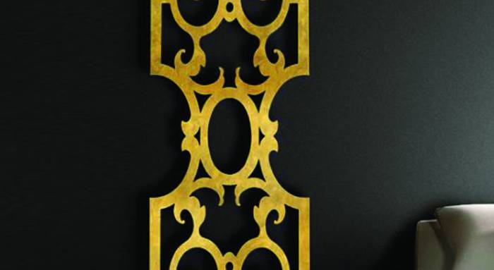 Radiateur acier Venice décoration feuille d'or de chez Bleu Provence