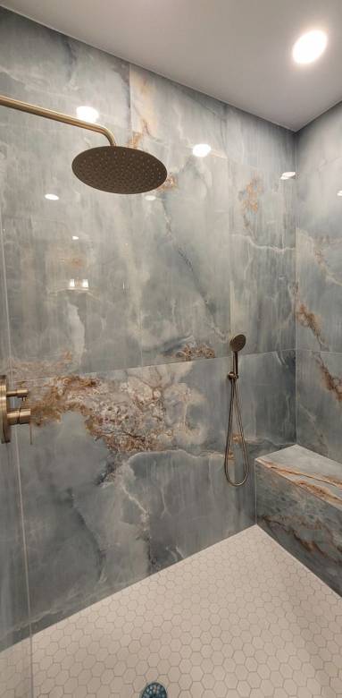 Marbre vert espace douche