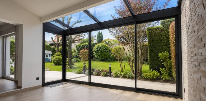 Véranda avec vue sur jardin à Craponne 69290