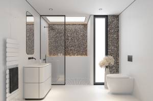 Salle de douche avec WC