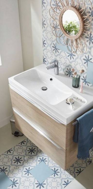 Carreaux de ciment dans une salle de bains