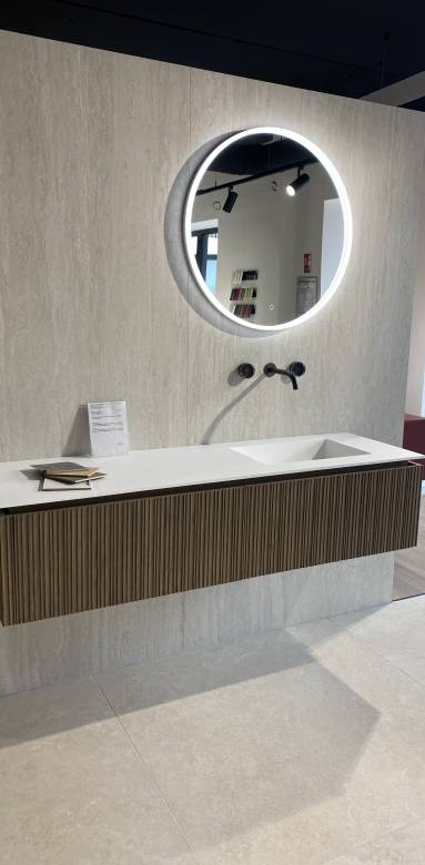 Meuble vasque en bois véritable 