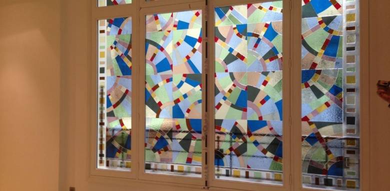 Vitrail couloir 4 panneaux