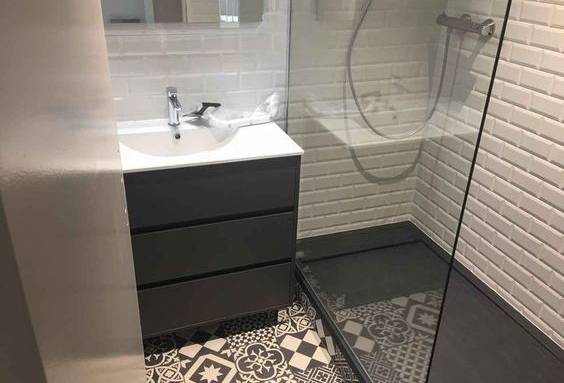 carrelage métro et esprit carreaux de ciment