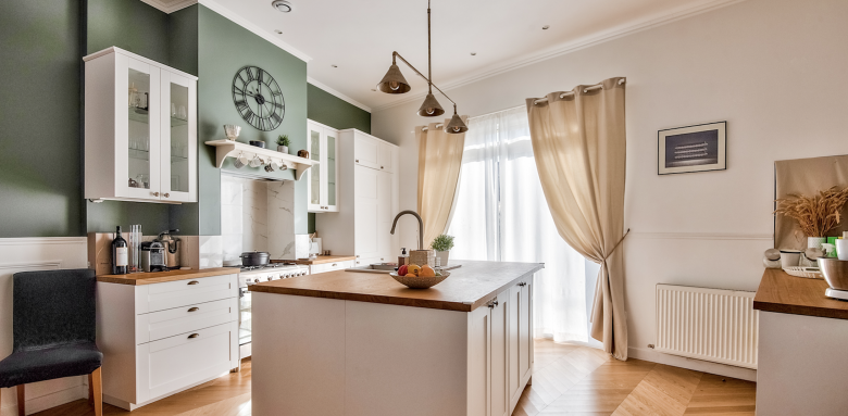 Cuisine rétrochic dans une maison à Montfort L'Amaury