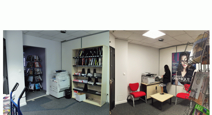 avant après réagencement espace professionnel