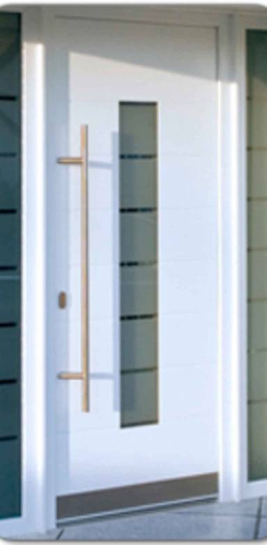 Porte d'entrée PVC avec vitrage fumé