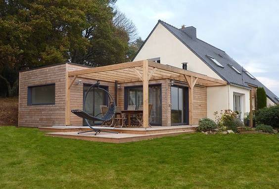 extension ossature bois à Redon 44