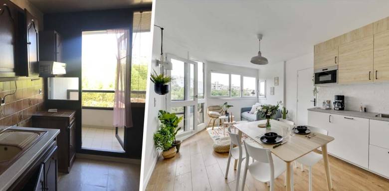Appartement colocation avant/après