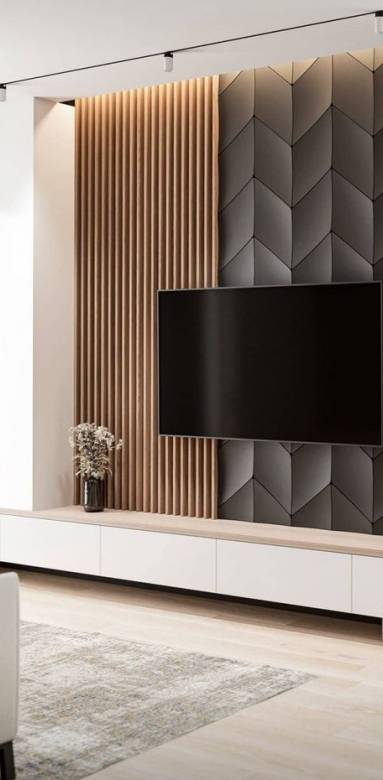 Mise en valeur de la télévision avec des panneaux muraux